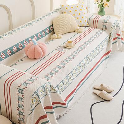 EIFLOY Bohême Coton Lin Housse de Serviette pour Canapé Universelle avec Franges Housse de Canapé d'Angle Couverture Jetée Protection de Meuble