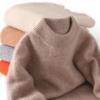 Children's Thick Wool Knit Pullover Sweater - High Neck Cashmere Base Layer for Boys & Girls, Autumn/Winter.