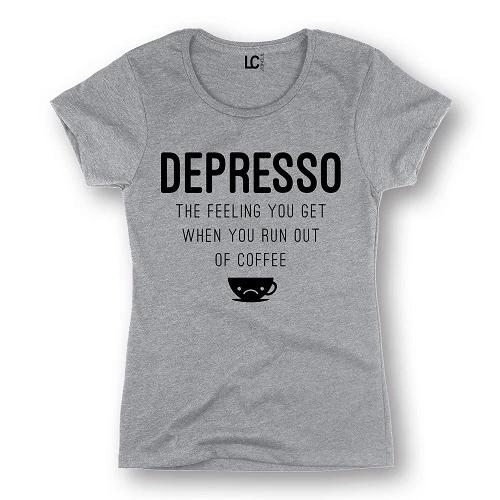 Depresso-The feeling when you run out of coffee T shirt Tee caffeine addict M