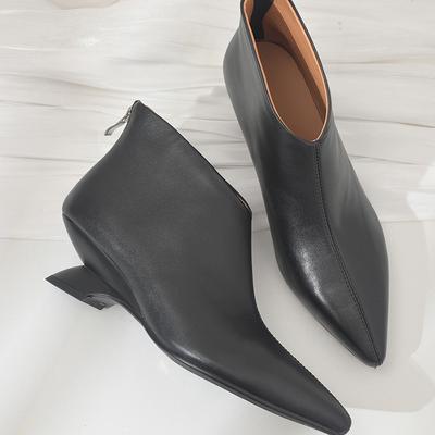 Fashion Designer Vintage Women Slim Ankle Boots Elegant Strange Heel Shoes Concise Short Botas De Mujer