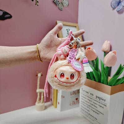 Pelúcia Cabeça Grande Rabub Pingente de Mochila Escolar Boneca Pingente Boneca Chaveiro de Carro Pequeno Presente