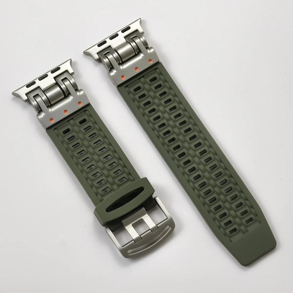 Designer Sports Silicone Band for Apple Watch Strap 49mm 45mm 44mm 42mm for Iwatch Series 9 8 7 6 5 4 Se 3 Ultra 2 Men Bracelet