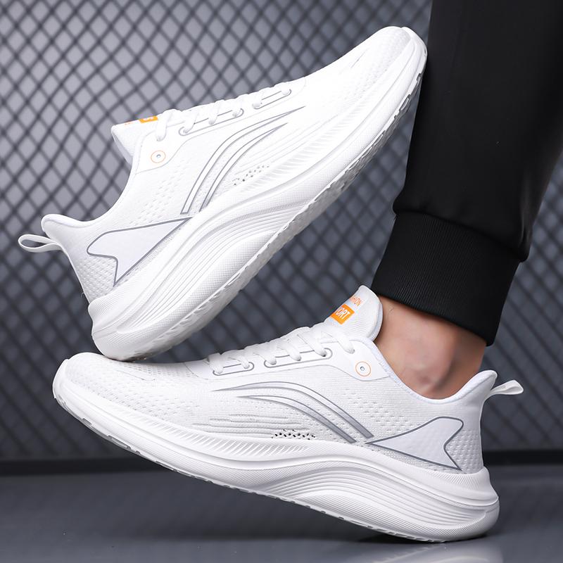 Men'S Casual Sports Shoes, Lightweight Shock-Absorbing Running Shoes, Breathable Mesh Fashion Shoes, Unisex Outdoor Hiking Shoes