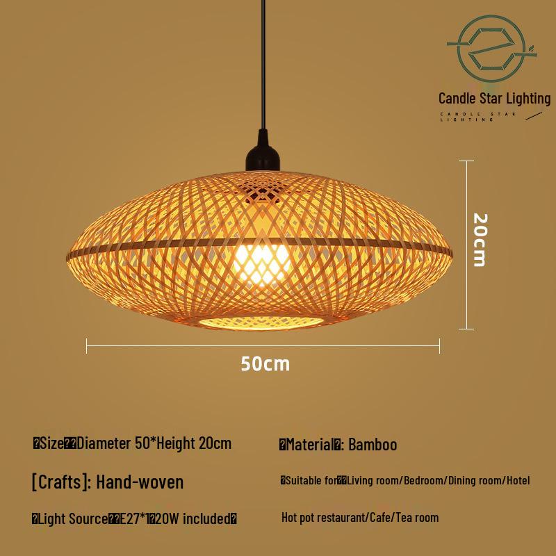 Zen Style Bamboo Rattan Pendant Light for Tea Rooms and Restaurants