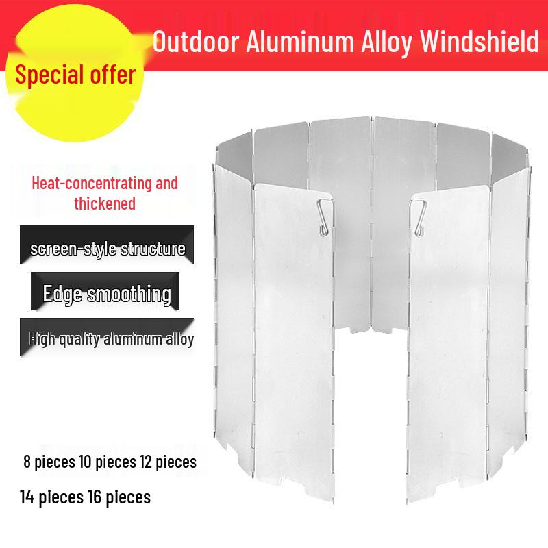Ultralight Foldable Camping Stove Windshield with Pegs & Carry Bag