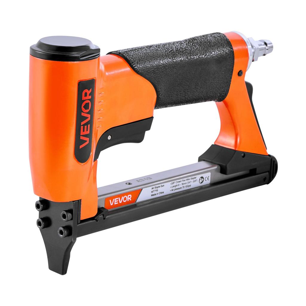 VEVOR Pneumatic Staple Gun, 22 Gauge Air Upholstery Stapler for 71 Series Fine Wire Staples 9.5mm Crown 6-16mm Length