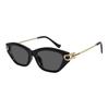 New cat eye sunglasses women's high-end European and American style fashion glasses metal beads glasses legs sunglasses