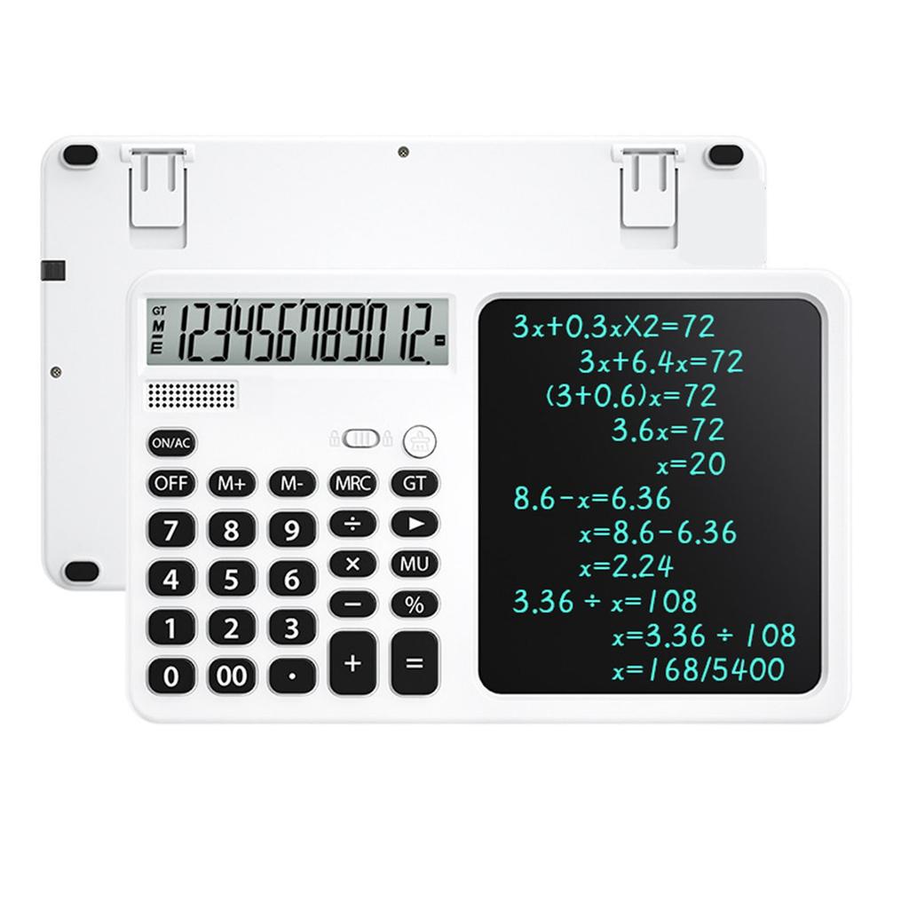 Multifunctional Talking Calculator Rechargeable 12 Digits Large Display Calculator with Notepad Big Sensitive Keys for School Business Work