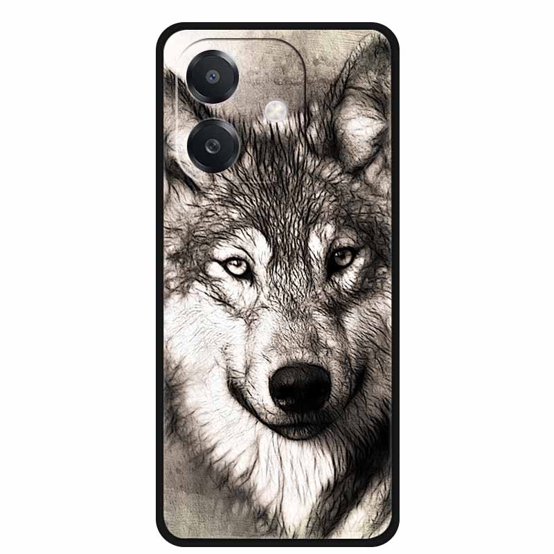 For OPPO A20 Case A 20 Phone Cover Lion Wolf Black Silicone Soft Back Cover Case For OPPO A40 A40m A60 5G Case A 40 A 60 Coque
