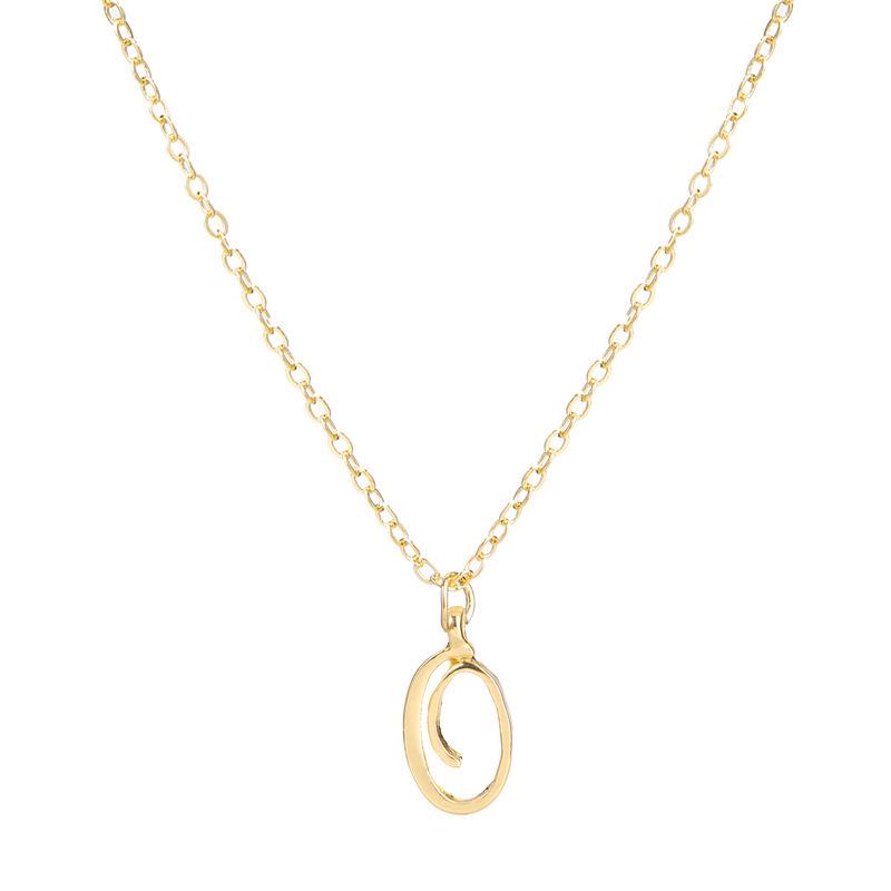 Elegant 26-Letter Uppercase Pendant Necklace: Simple and Fashionable European-American Clavicle Chain with Niche Design