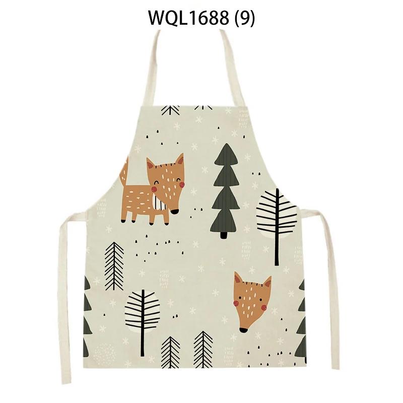 Süßes Fuchs-Muster Leinen Kochschürzen Frau Mann Reinigungs-Küchenschürzen Backzubehör Haushalts-Schürze Reinigungszubehör