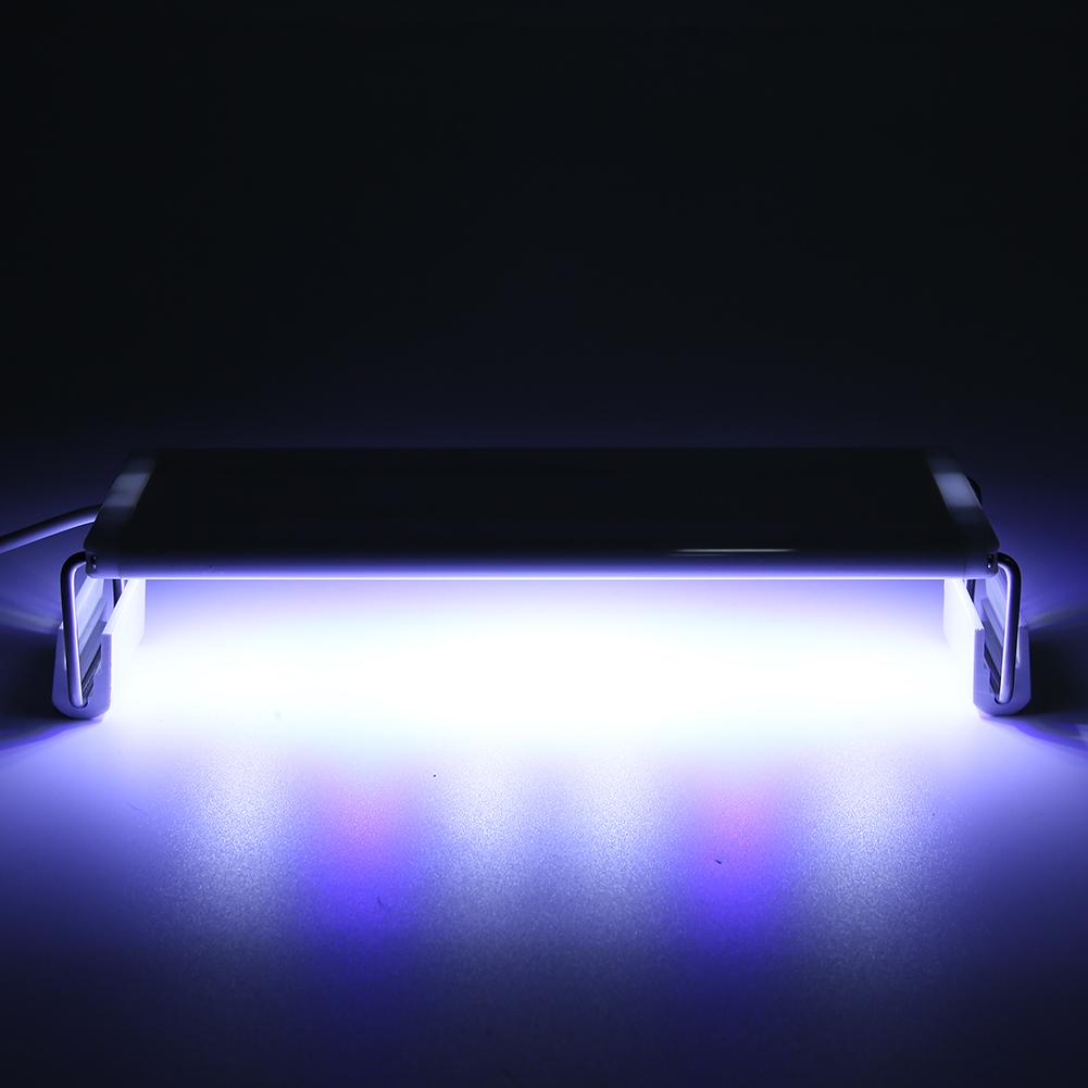Aquarium Lamp Bracket Water Plants Thin High Brightness Fish LED Light (Blue and white XY-20K)