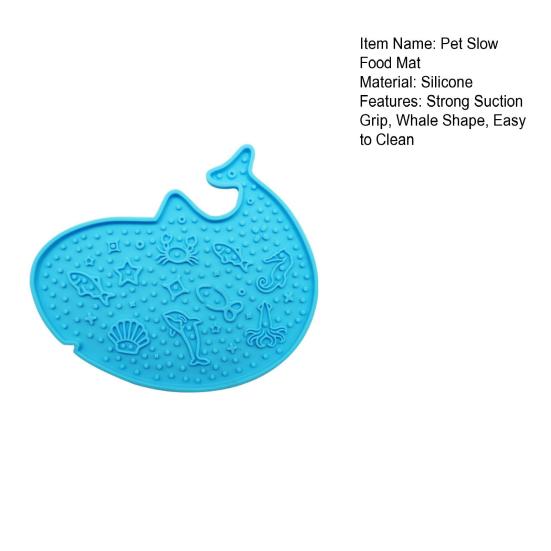 Pet Slow Food Mat with Suction Cups, Whale Shape Slow Feeding Mat for Prevent Choking Anxiety Relief, Non-Slip Silicone Lick Mat for Dogs And Cats