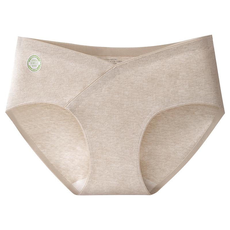 Large Size Female Spring Cotton Anti-bacterial Non-mark Low Waist V Shaped Pregnant Briefs