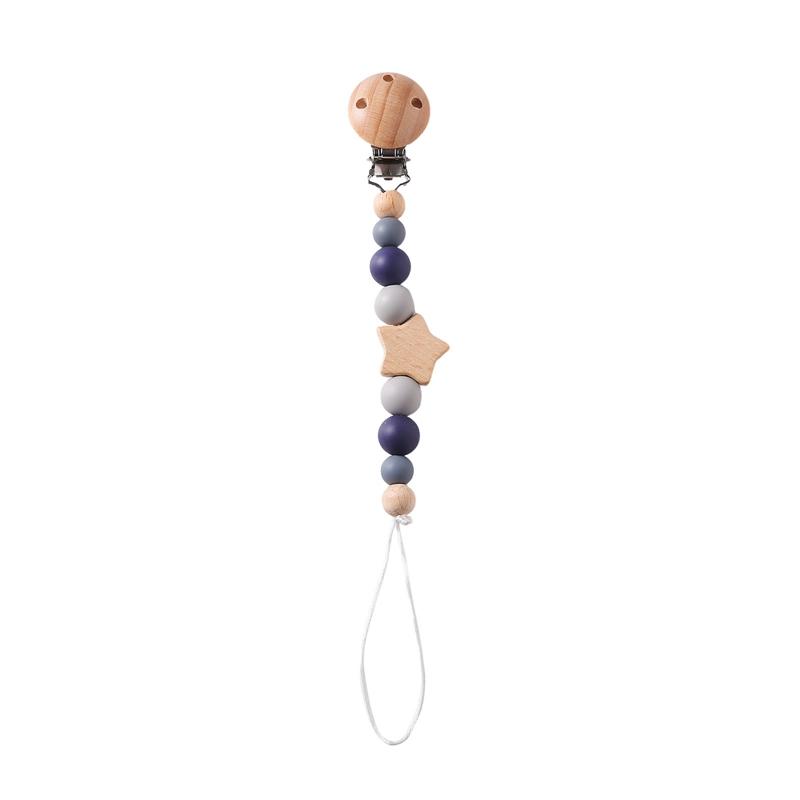 Wooden Personalized Baby Pacifier Chain Bpa Free Crochet Bunny Pacifier Clip Newborn Nipple Holder Teething Baby Accessory Gifts