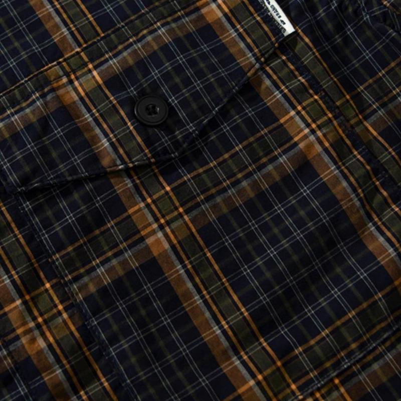 Men's Plaid Long Sleeve Button Up Shirt Casual Loose Fit Pocket Design Fashion Top for Daily Wear