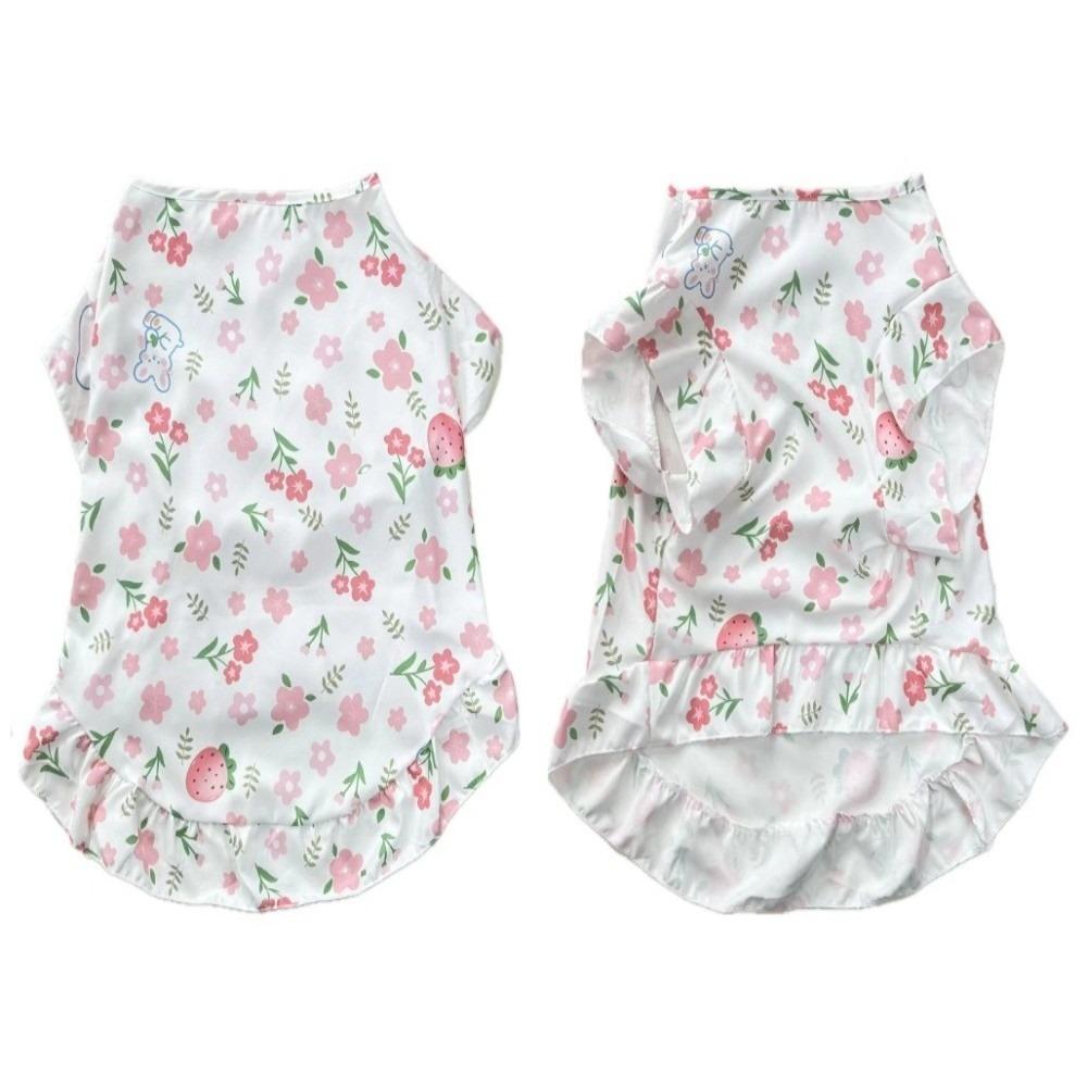 Thin Breathable Pet Princess Dresses Fruit Print Dog Cooling Clothes  Spring Summer M белый