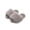 Open plush slippers fish mouth home less plush slippers indoor European and American fluffy slippers