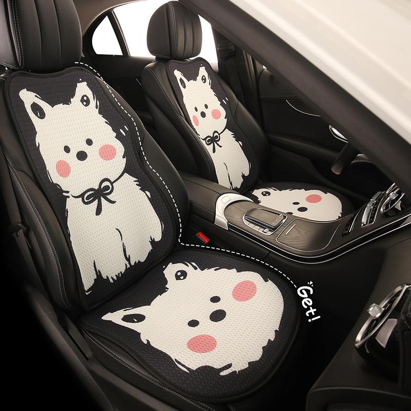 West Highland Terrier Breathable Car Seat Cushion Summer Universal Four Seasons Cute Dog Cartoon Universal Seat Covers