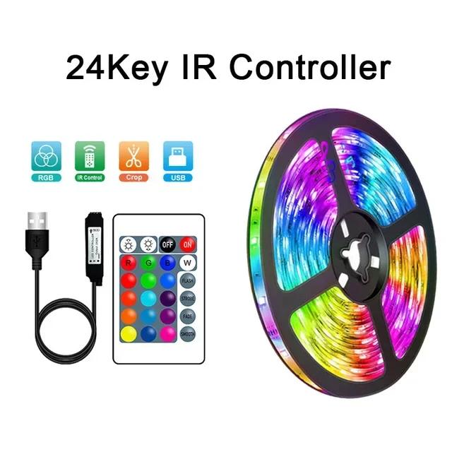 RGB LED Strip Lights 1-30M 5V USB Bluetooth LED Light SMD 5050 Flexible Lamp APP Control Color Change TV LED Backlight Room Deco