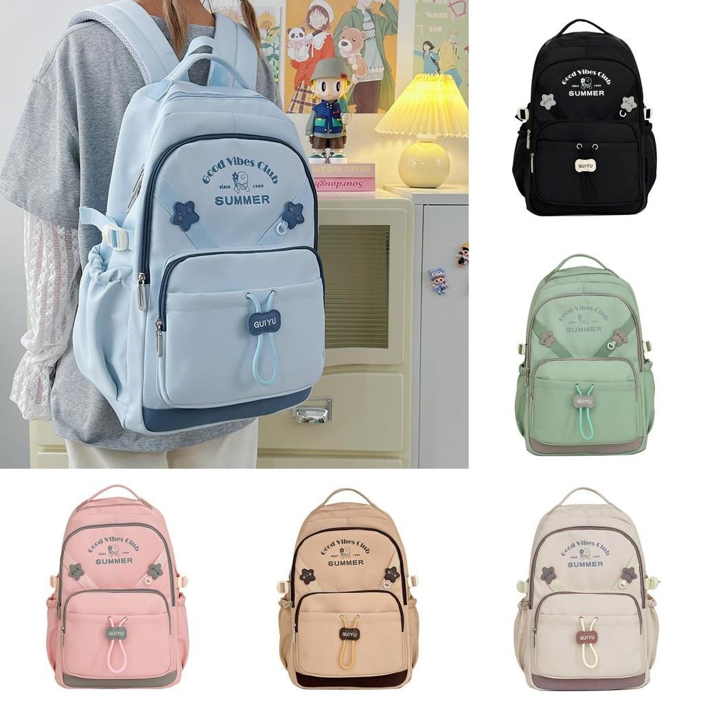 Letter Pattern College Fashion Backpack With Padded Straps For School And Travel
