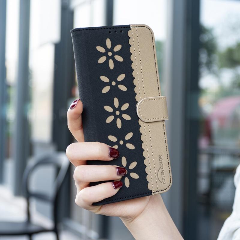 Bunte Blumen Geldbörse Kartenhalter Magnetische Lederhülle für iPhone 16E 16 15 Pro Max 14 Plus 13 12 11 XS XR X 8 7 Handyhülle