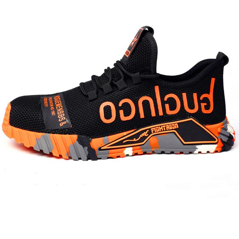 Men Work Safety Shoes Steel Toe Cap Indestructible Shoes Anti-smash Anti Puncture Work Sneakers Wear Resistant Protective Shoes