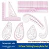 Sewing Grading and Curve Ruler Set (9-Piece) for Clothing Pattern Drafting