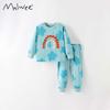 Malwee Girls' Home Wear Suit 2025 Spring & Fall Western Style Little Girl Round Neck Long Sleeves Kids Pure Cotton Two-piece Set