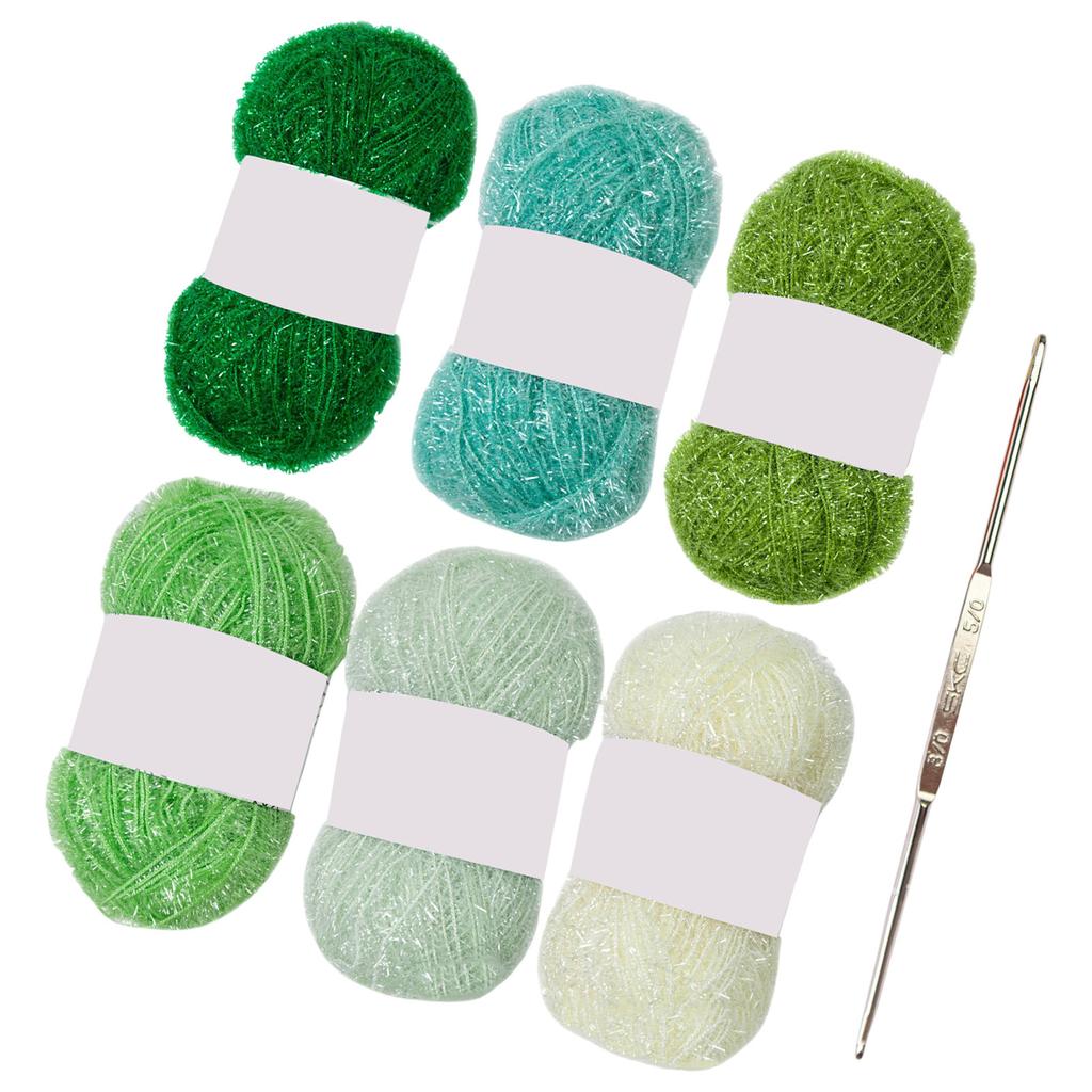 Colored Scrubby Yarn for Dishcloths Washcloths Crocheting Sparkling Polyester Yarn 1.76oz196 Yards Each for Knitting