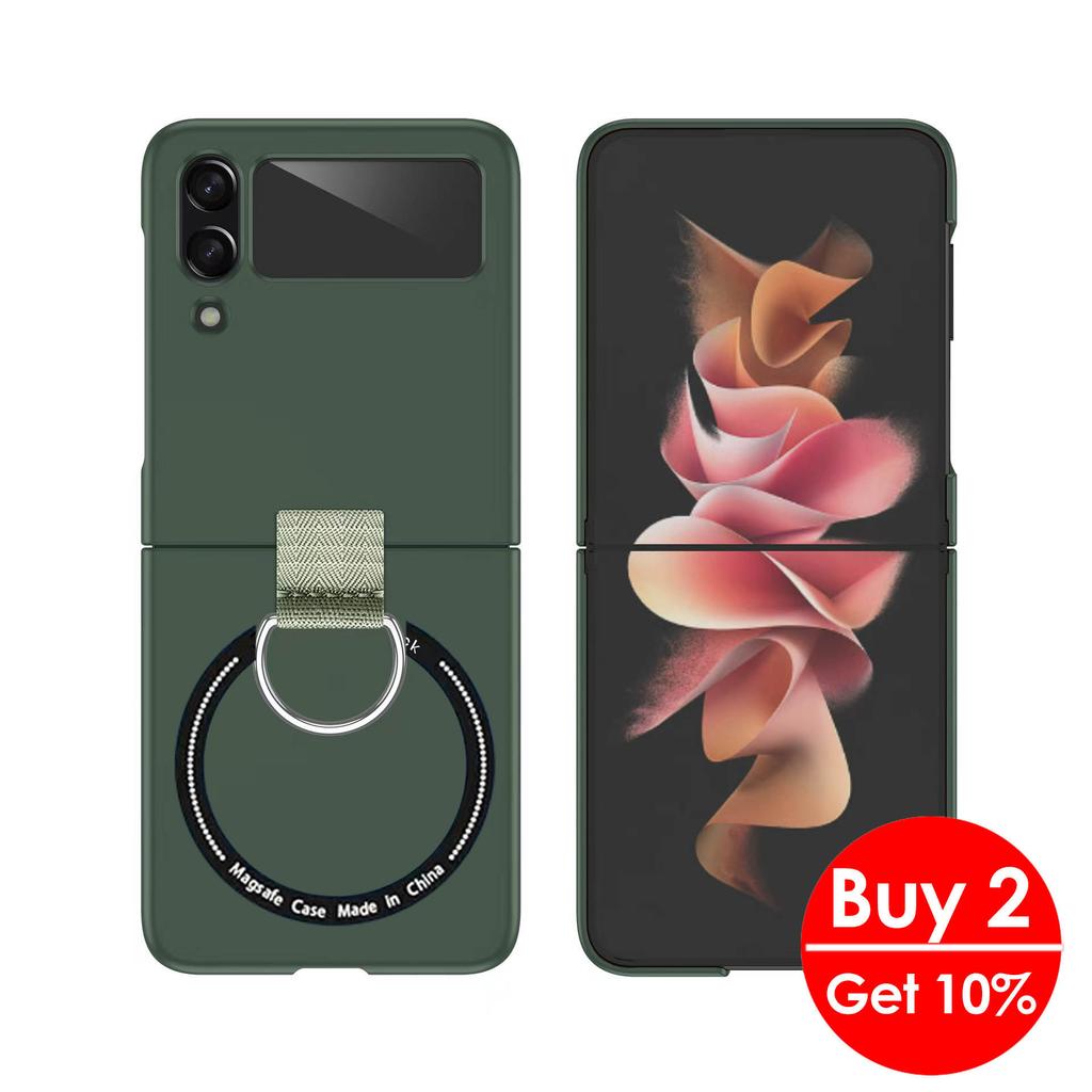 Anti-scratch Magsafe Ring Case for Samsung Galaxy Z Flip 6 5 4 5g Non-slip Holder Wireless Charging Cover for Samsung Z Flip3
