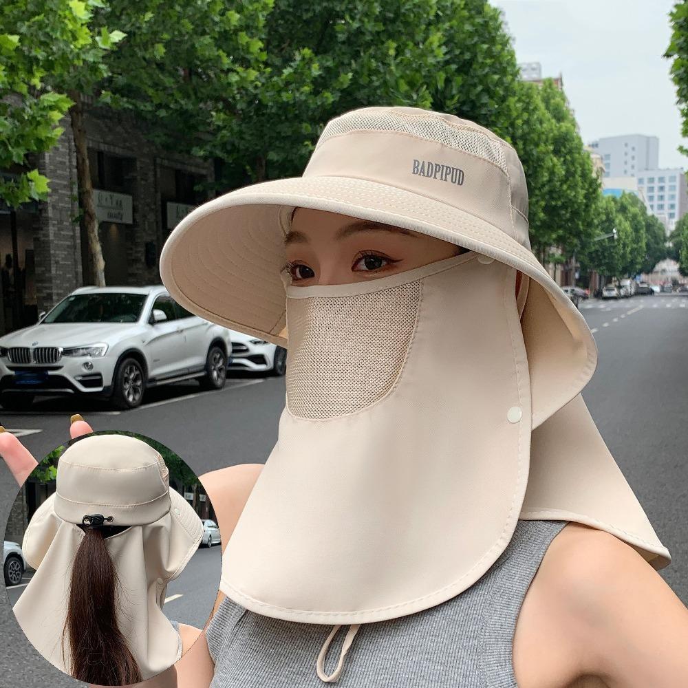 Neckline Mask Cover Face Cap Sun Protection Sunscreen Bucket Hat Elegant Women Sun Hat Outdoor