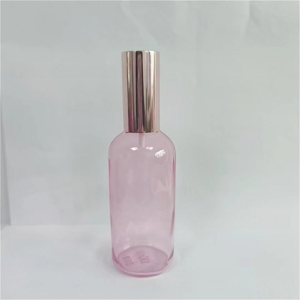 5/10/15/20/30/50/100ml Transparent Pink Glass Bottle with Pipette, Refillable for Serum & Oil, Empty