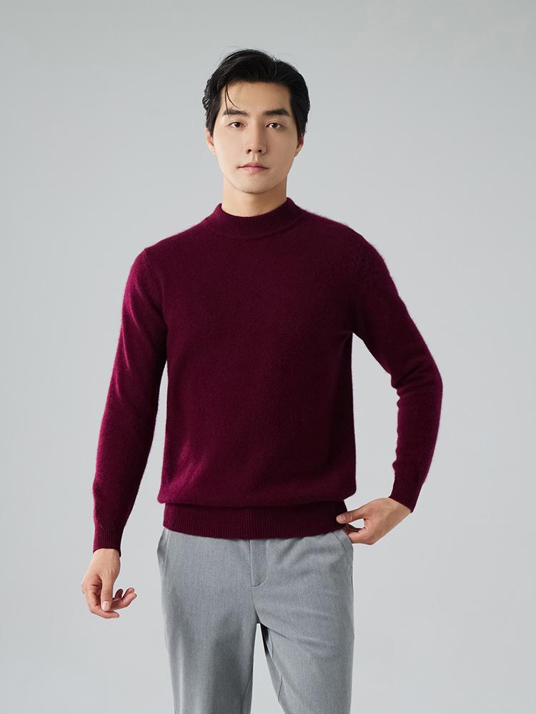 Semi-turtleneck cashmere sweater seven-needle thickened pullover sweater bottoming knitted sweater wool sweater