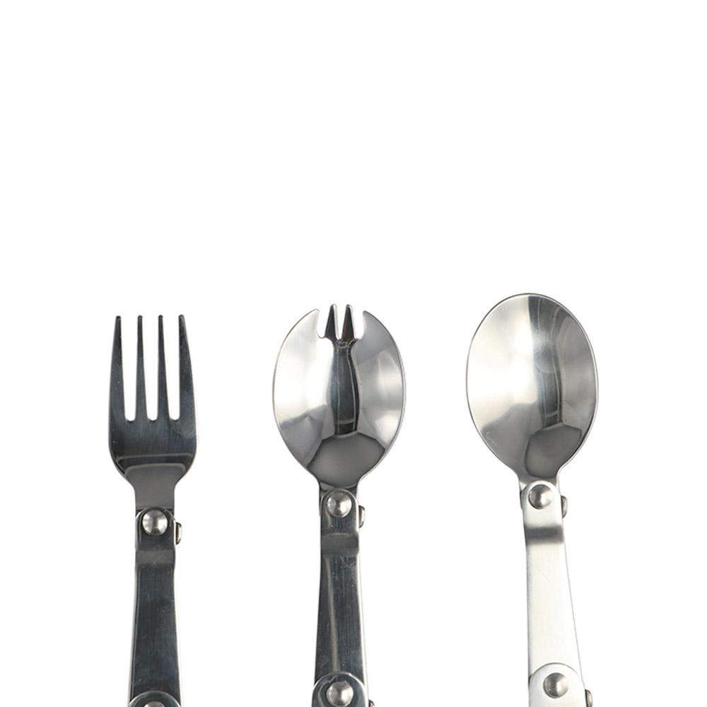 Portable Creative 304 Stainless Steel Pocket Spoon Folding Spoon Folding Fork Camping Tableware
