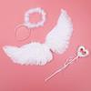 CALLARON Angel Wings Cosplay Lovely Costume Cute Angel Hair Angel Photo Stage Shoot Set, White, Ring, Accessory, Set, Prop,
