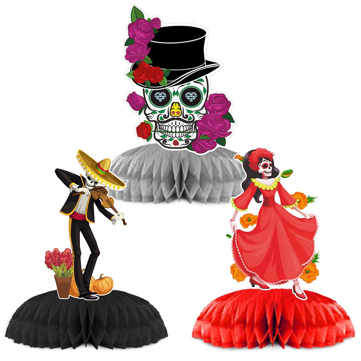 

Mexican Day Of The Dead Party Table Decoration Skull Ghost Bridal Honeycomb Ornament Day of the Dead Honeycomb Ornament Type B