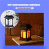 Solar Powered Portable Lantern with Handle for Outdoor Indoor Use Waterproof Decorative Lantern with LED Candle Light for Garden Patio Camping