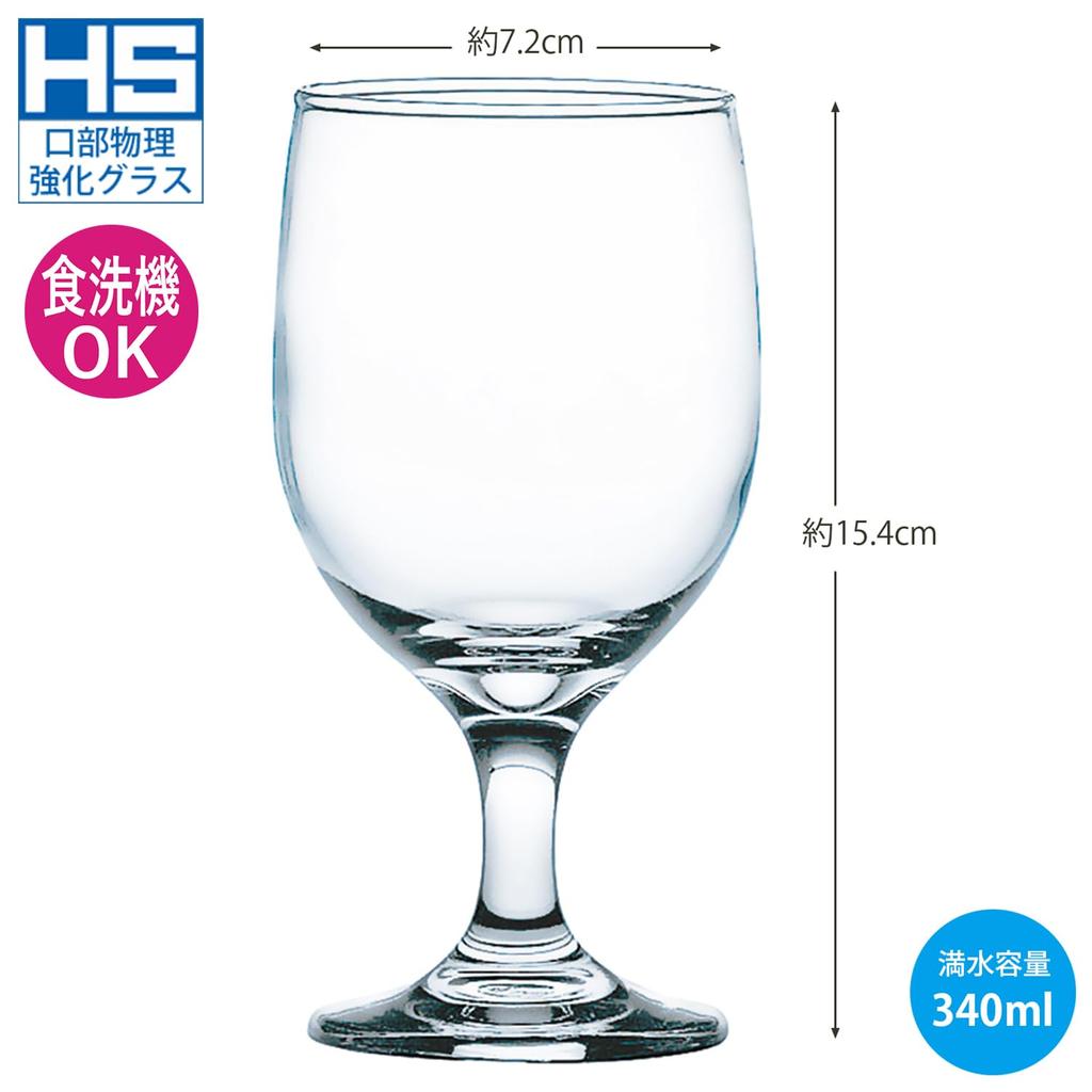 Toyo Sasaki Glass Goblet Glass HS Stem Goblet 340ml Set of 48 Made in Japan Dishwasher Safe Unbreakable Beer Glass Pilsner Coffee Glass Glass Cup