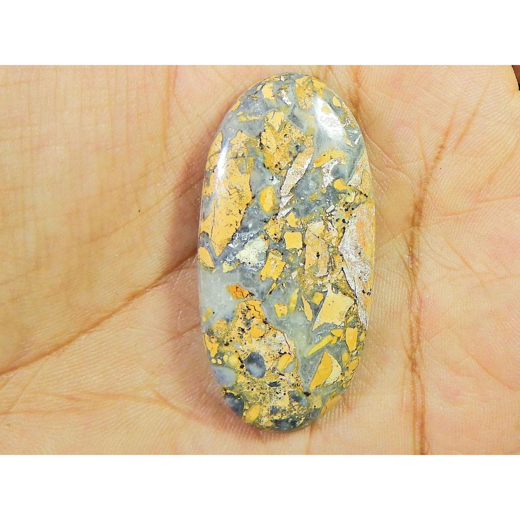 58Cts. Natural Maligano Jasper Oval cabochon Palm Crytsal Gemstone 22X45MM SK-2671