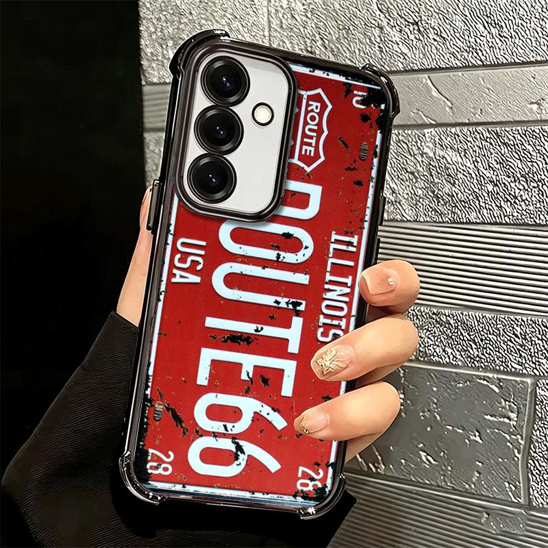 Retro Vintage License Plate Soft Phone Case For Samsung A17 A27 A07 A37 A57 A16 A56 A15 A55 A14 A54 A13 A53 A26 A36 A25 A35 A24