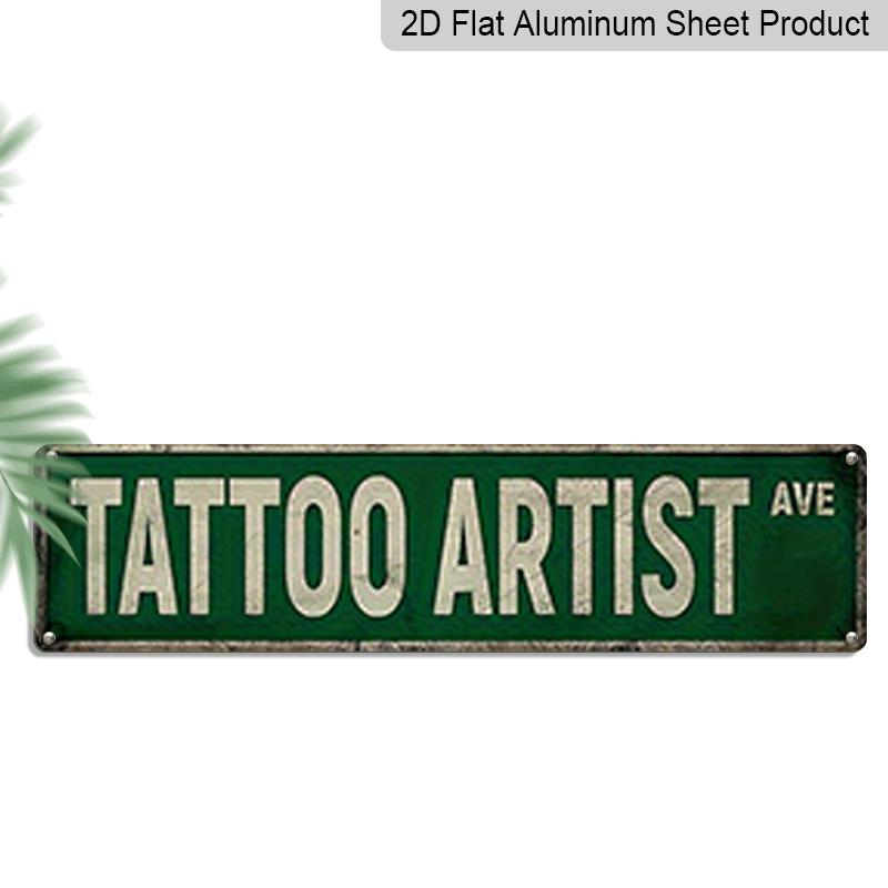 

2D Flat, 1pc, Tattoo Artist Metal Sign, Aluminum Decorative Sign, This Rustic Green Street Sign Is Perfect for Home Decoration, Wall Art for Tattoo 40cm x 10cm