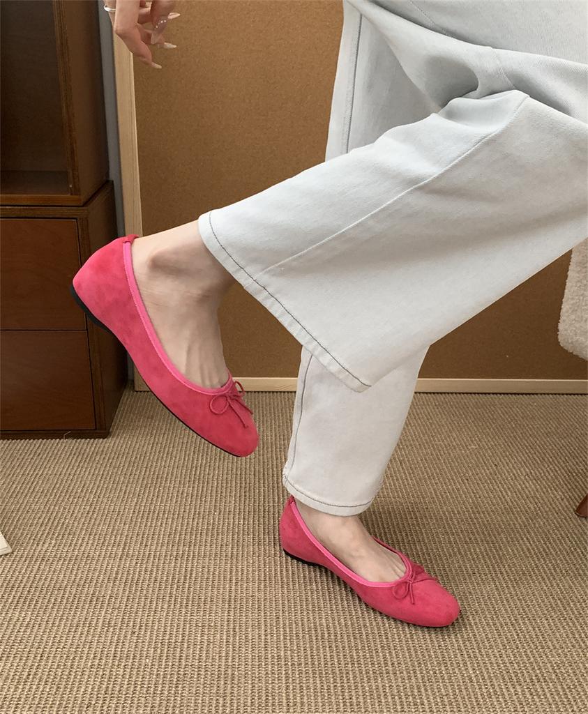 French Retro Inner Ballet Shoes Women's 2025 Spring and Summer Bow Shallow Mouth Flat Sole Single Shoes Soft Sole Grandma Shoes