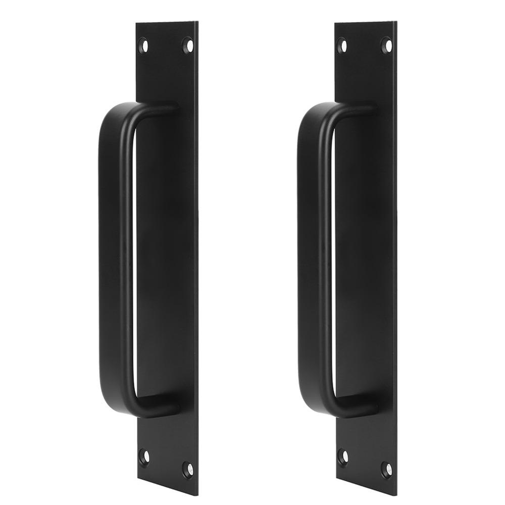 2 Pack Aluminum Alloy Door Pull Handle Black 7.9 Inch Long Sliding Door Handle 180mm Hole Center Barn Door Handles Closet