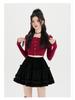 High-Waist Velvet A-Line Fluffy Skirt for Women - Autumn/Winter Collection