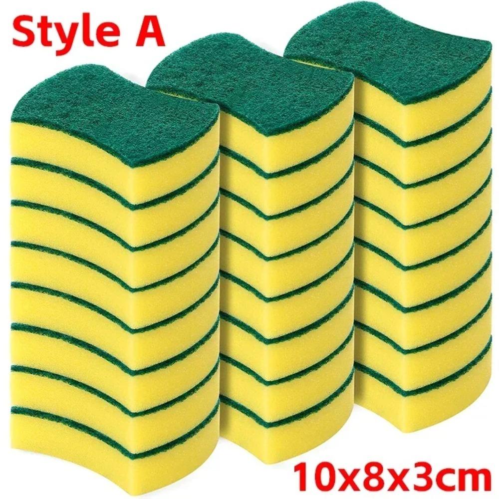 

Highly Absorbent Double-Sided Magic Cleaning Sponge Brush, Pot Rust Removal Scrub Design, For Kitchen Household Daily Cleaning