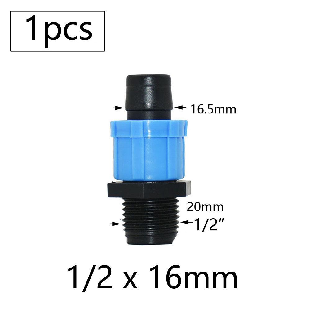 16mm Micro Irrigation Drip Tape Connectors Tee Repair Elbow End Plug Tap Fittings Locked Hose Joints Greenhouse Coupler