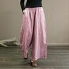 Striped Wide-leg Pants Women's Slimming Casual Straight Leg Nine-point Pants Summer