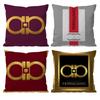 Fashion F-FerragamoS Cushion Cover Pattern Printed Pillowcase for Living Room Sofa Cushion Cover & Bedroom Decor