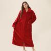 Men's Plush Bathrobe Zipper Up Long Housecoat Winter Warm SPA Fleece Duster Robe with Pocket Flannel Full Length Loose Fit Nightgown Sleepwear for Men